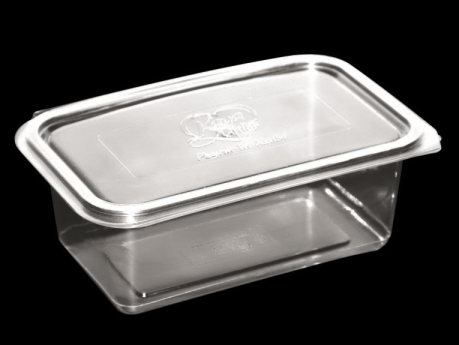 1000 ml Food Container With Hinged Lid - Plain, Flat